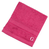 BYFT Daffodil Monogrammed Face Towel Fuchsia Pink 30 x 30 Cm