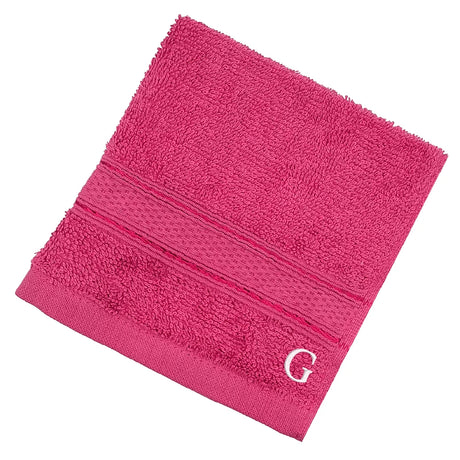 BYFT Daffodil Monogrammed Face Towel Fuchsia Pink 30 x 30 Cm