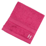 BYFT Daffodil Monogrammed Face Towel Fuchsia Pink 30 x 30 Cm