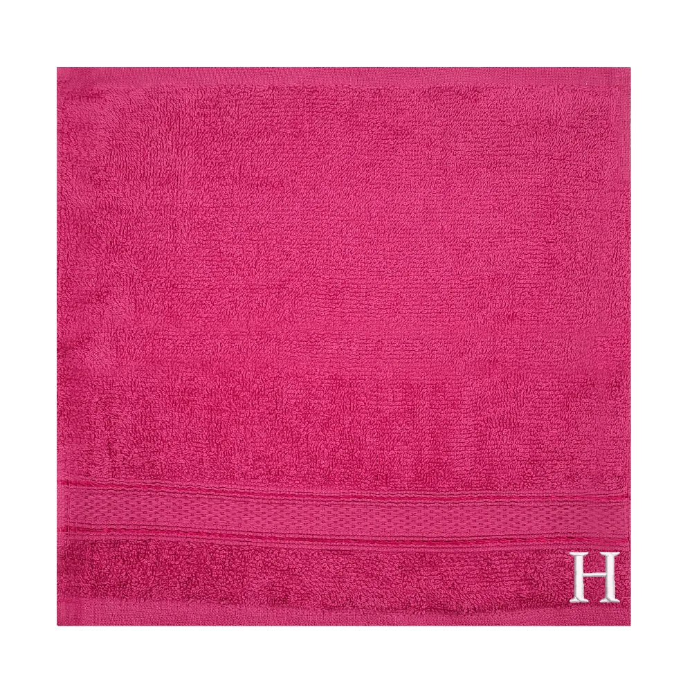 BYFT Daffodil Monogrammed Face Towel Fuchsia Pink 30 x 30 Cm