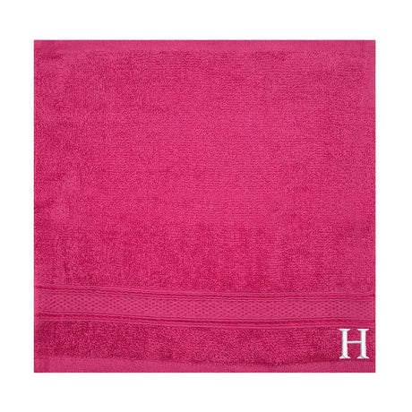 BYFT Daffodil Monogrammed Face Towel Fuchsia Pink 30 x 30 Cm