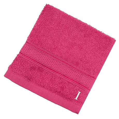 BYFT Daffodil Monogrammed Face Towel Fuchsia Pink 30 x 30 Cm