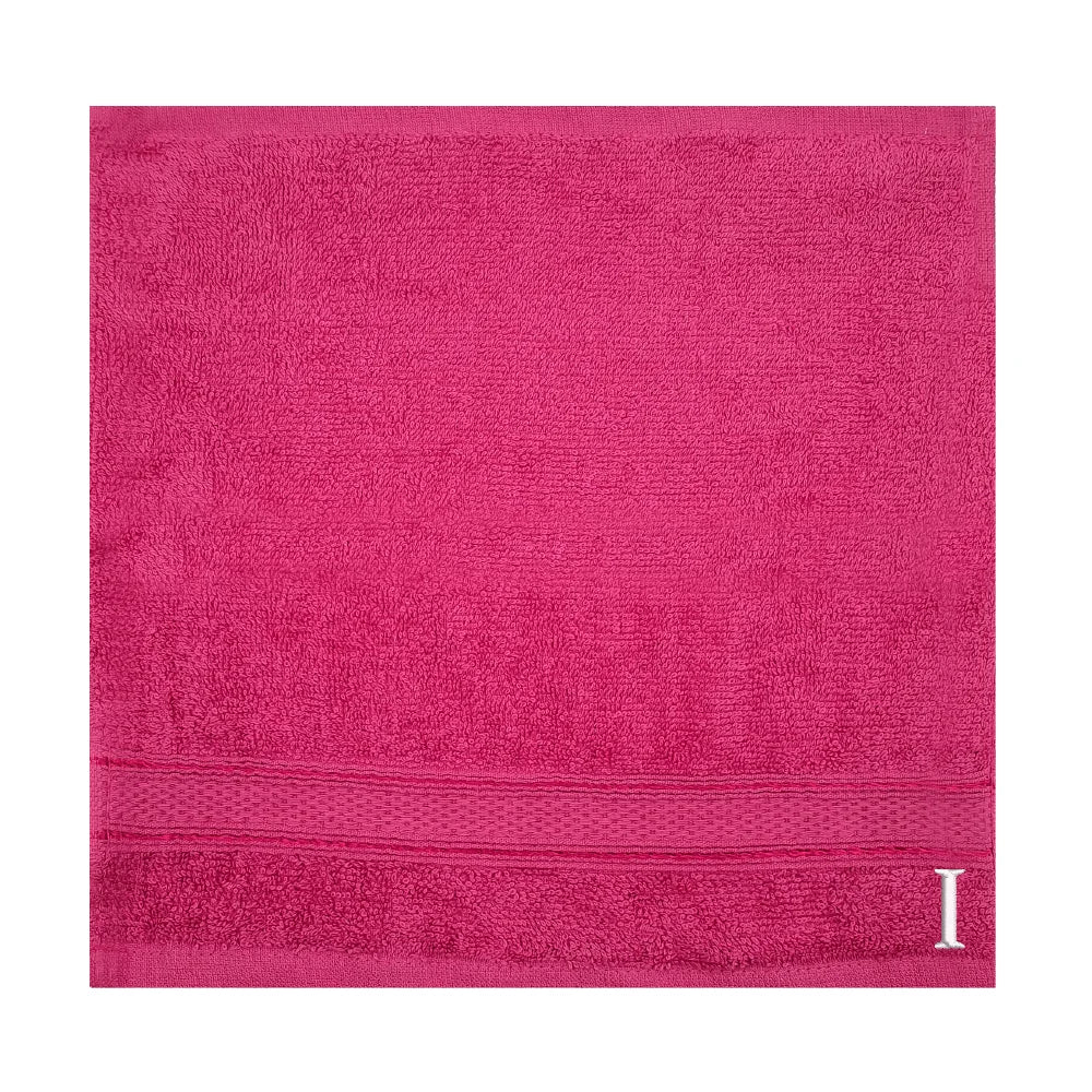 BYFT Daffodil Monogrammed Face Towel Fuchsia Pink 30 x 30 Cm