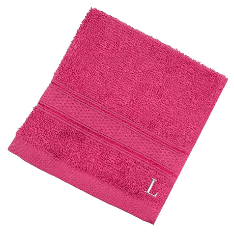 BYFT Daffodil Monogrammed Face Towel Fuchsia Pink 30 x 30 Cm