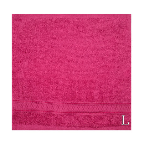 BYFT Daffodil Monogrammed Face Towel Fuchsia Pink 30 x 30 Cm