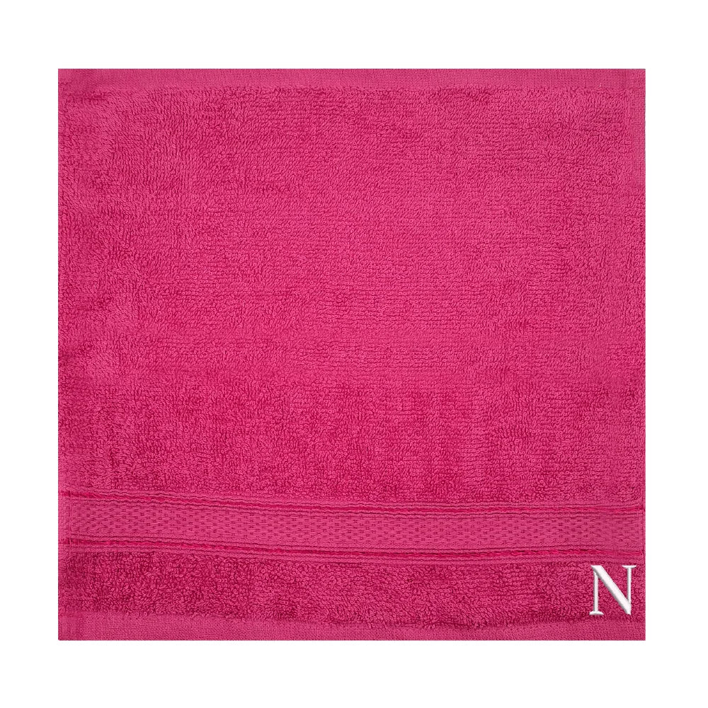 BYFT Daffodil Monogrammed Face Towel Fuchsia Pink 30 x 30 Cm