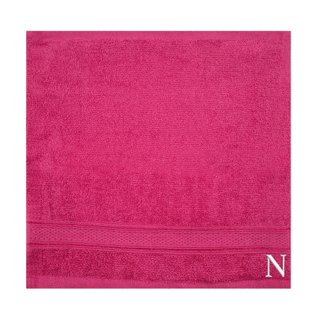 BYFT Daffodil Monogrammed Face Towel Fuchsia Pink 30 x 30 Cm