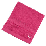 BYFT Daffodil Monogrammed Face Towel Fuchsia Pink 30 x 30 Cm