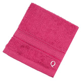 BYFT Daffodil Monogrammed Face Towel Fuchsia Pink 30 x 30 Cm