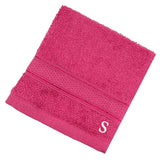 BYFT Daffodil Monogrammed Face Towel Fuchsia Pink 30 x 30 Cm