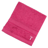 BYFT Daffodil Monogrammed Face Towel Fuchsia Pink 30 x 30 Cm