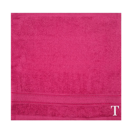 BYFT Daffodil Monogrammed Face Towel Fuchsia Pink 30 x 30 Cm