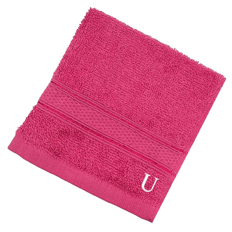 BYFT Daffodil Monogrammed Face Towel Fuchsia Pink 30 x 30 Cm