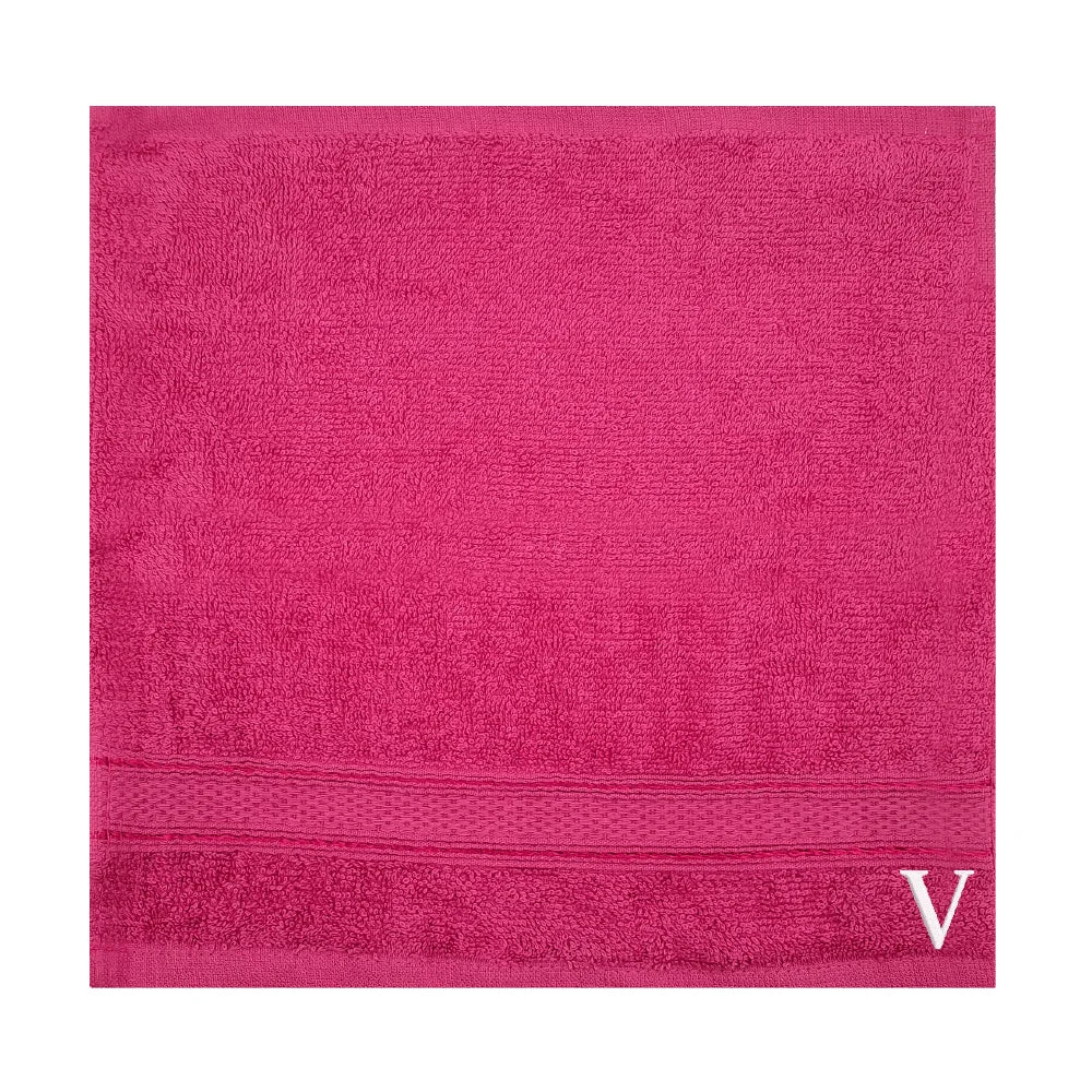 BYFT Daffodil Monogrammed Face Towel Fuchsia Pink 30 x 30 Cm