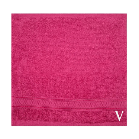 BYFT Daffodil Monogrammed Face Towel Fuchsia Pink 30 x 30 Cm