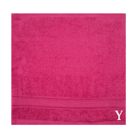 BYFT Daffodil Monogrammed Face Towel Fuchsia Pink 30 x 30 Cm