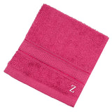 BYFT Daffodil Monogrammed Face Towel Fuchsia Pink 30 x 30 Cm