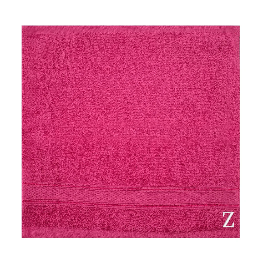 BYFT Daffodil Monogrammed Face Towel Fuchsia Pink 30 x 30 Cm