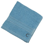 BYFT Daffodil Monogrammed Face Towel Light Blue 30 x 30 Cm