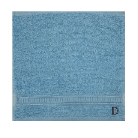 BYFT Daffodil Monogrammed Face Towel Light Blue 30 x 30 Cm