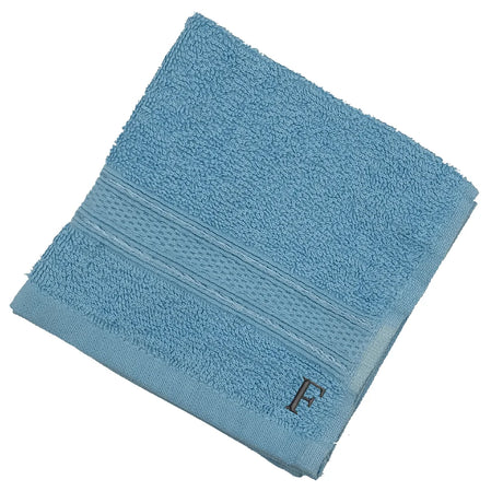 BYFT Daffodil Monogrammed Face Towel Light Blue 30 x 30 Cm