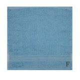 BYFT Daffodil Monogrammed Face Towel Light Blue 30 x 30 Cm