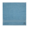 BYFT Daffodil Monogrammed Face Towel Light Blue 30 x 30 Cm