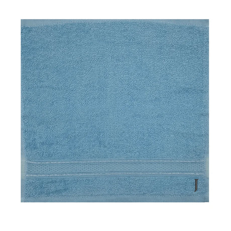 BYFT Daffodil Monogrammed Face Towel Light Blue 30 x 30 Cm