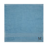 BYFT Daffodil Monogrammed Face Towel Light Blue 30 x 30 Cm