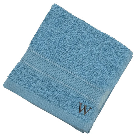 BYFT Daffodil Monogrammed Face Towel Light Blue 30 x 30 Cm