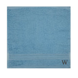BYFT Daffodil Monogrammed Face Towel Light Blue 30 x 30 Cm