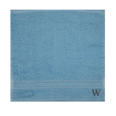BYFT Daffodil Monogrammed Face Towel Light Blue 30 x 30 Cm