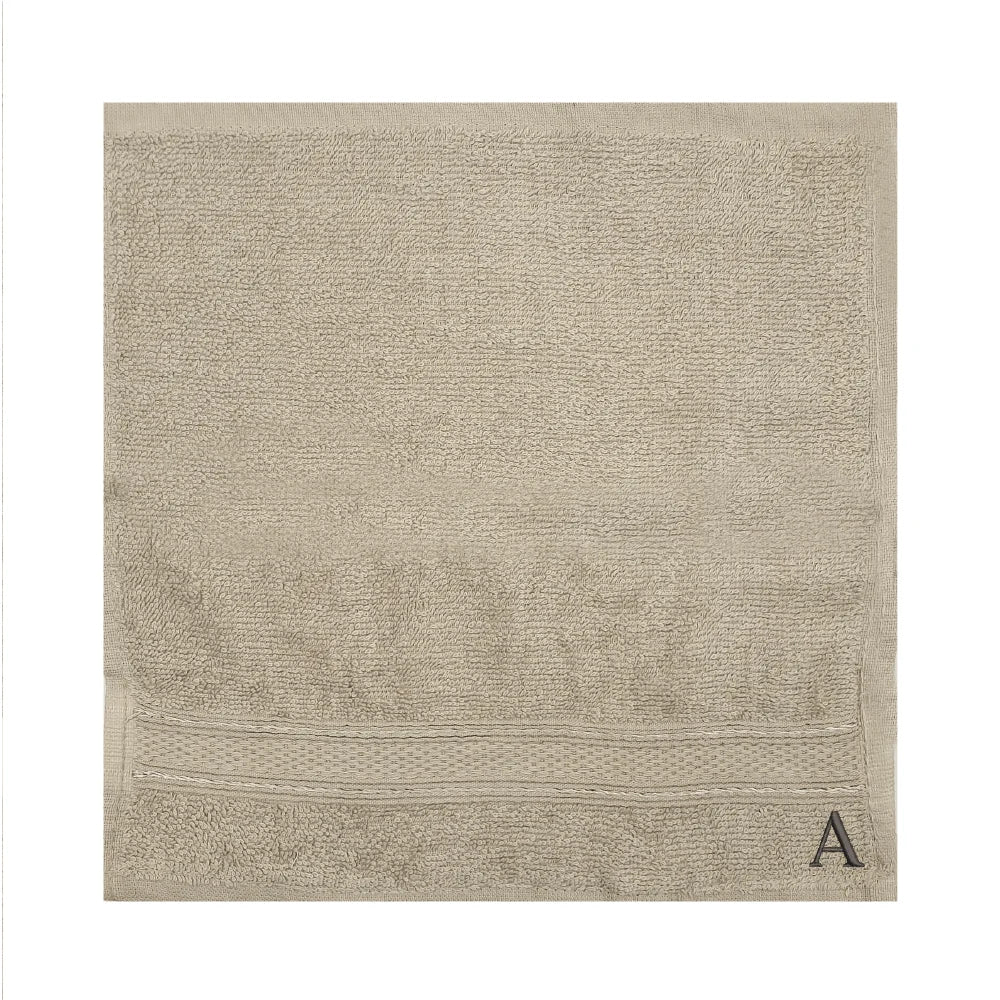 BYFT Daffodil Monogrammed Face Towel Light Grey 30 x 30 Cm