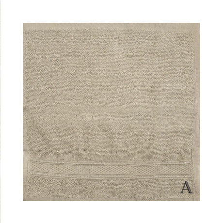 BYFT Daffodil Monogrammed Face Towel Light Grey 30 x 30 Cm