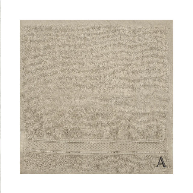 BYFT Daffodil Monogrammed Face Towel Light Grey 30 x 30 Cm