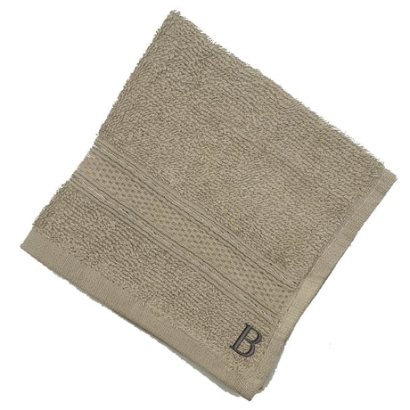 BYFT Daffodil Monogrammed Face Towel Light Grey 30 x 30 Cm