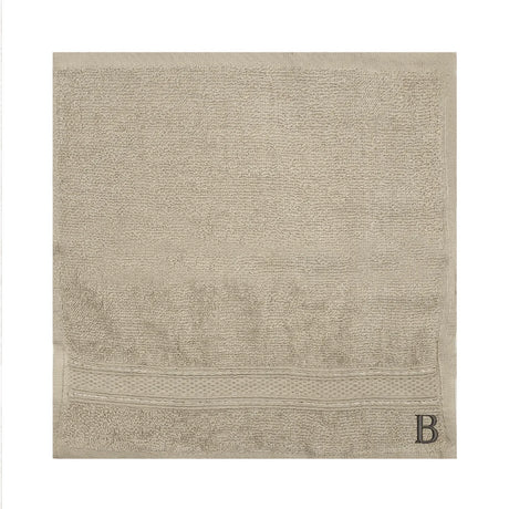 BYFT Daffodil Monogrammed Face Towel Light Grey 30 x 30 Cm