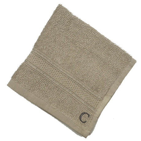 BYFT Daffodil Monogrammed Face Towel Light Grey 30 x 30 Cm
