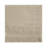 BYFT Daffodil Monogrammed Face Towel Light Grey 30 x 30 Cm