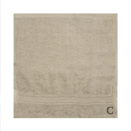 BYFT Daffodil Monogrammed Face Towel Light Grey 30 x 30 Cm