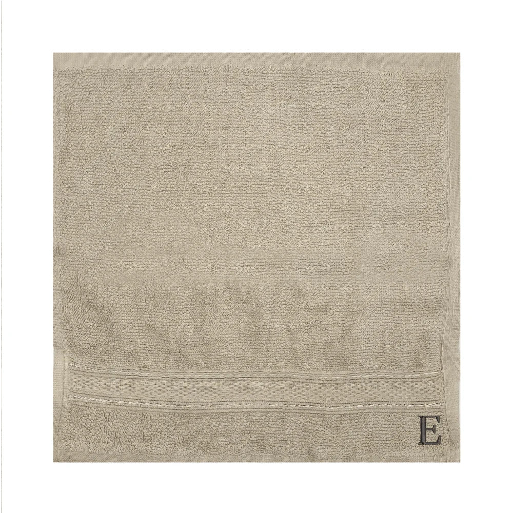BYFT Daffodil Monogrammed Face Towel Light Grey 30 x 30 Cm