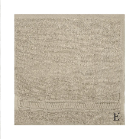 BYFT Daffodil Monogrammed Face Towel Light Grey 30 x 30 Cm