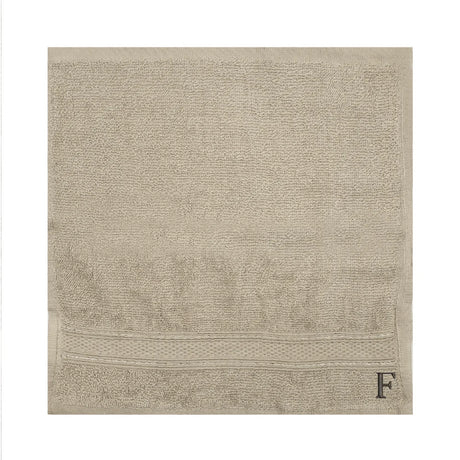 BYFT Daffodil Monogrammed Face Towel Light Grey 30 x 30 Cm