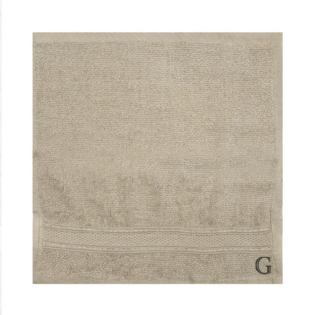 BYFT Daffodil Monogrammed Face Towel Light Grey 30 x 30 Cm