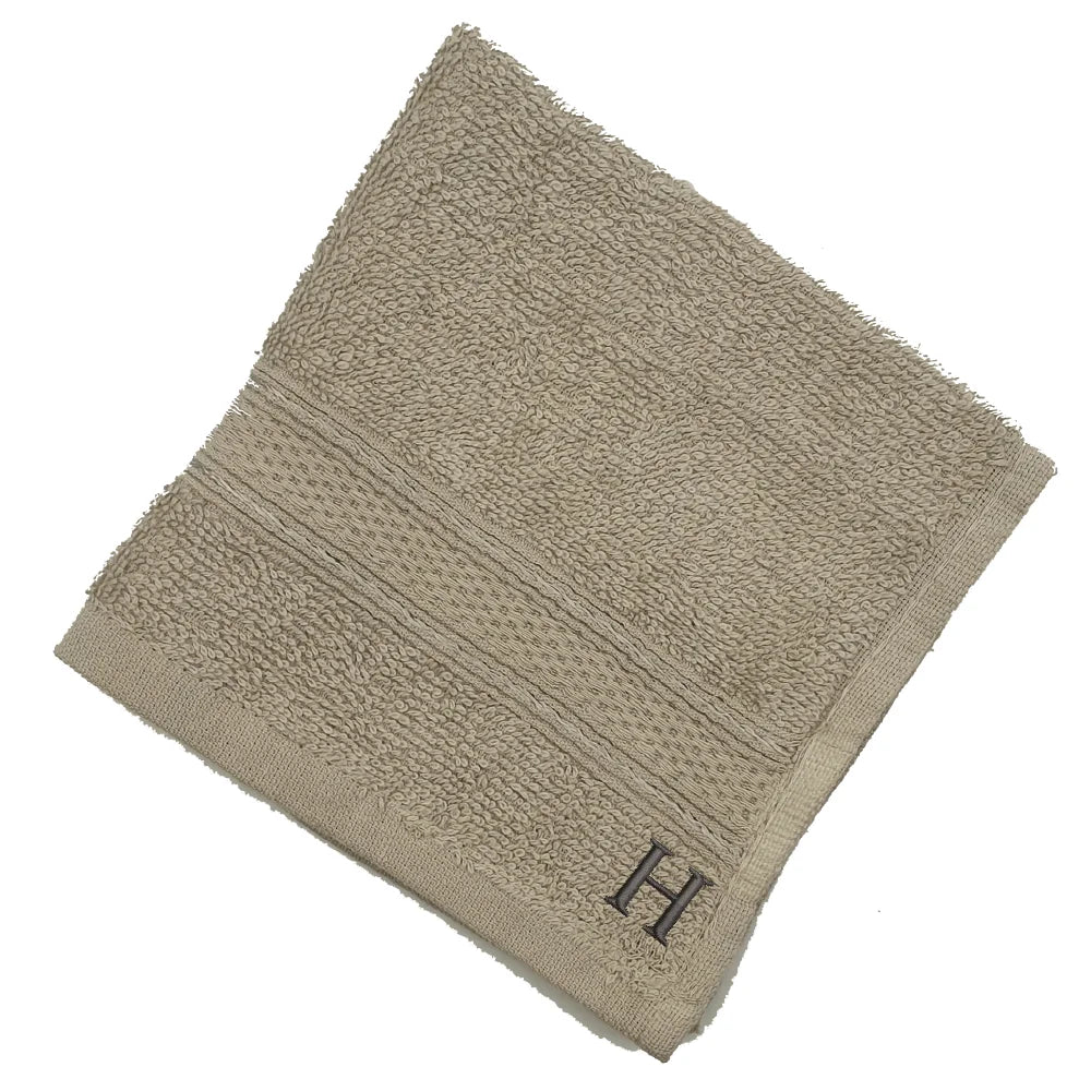 BYFT Daffodil Monogrammed Face Towel Light Grey 30 x 30 Cm
