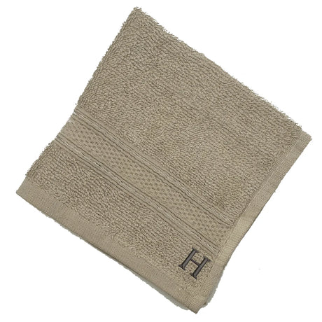 BYFT Daffodil Monogrammed Face Towel Light Grey 30 x 30 Cm