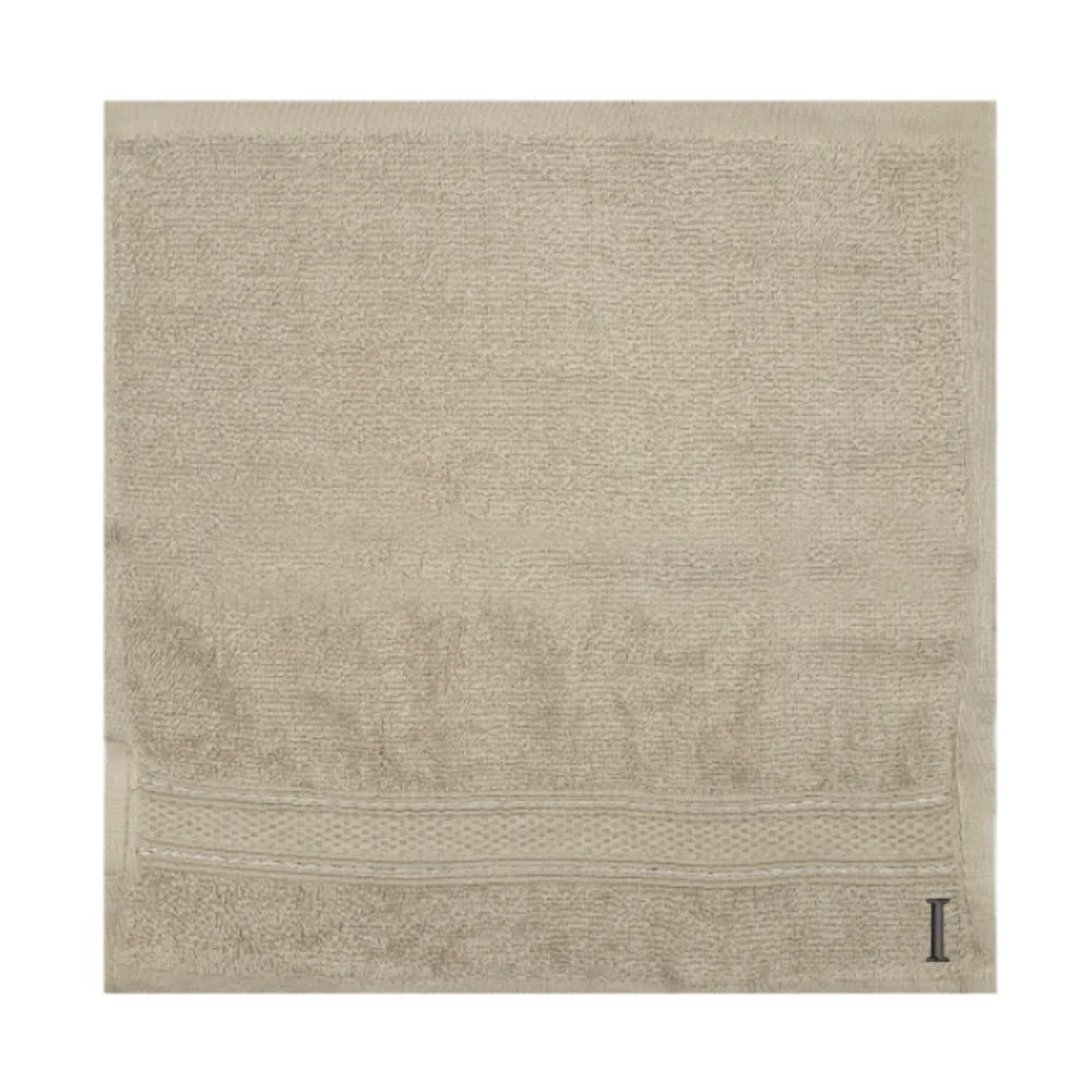 BYFT Daffodil Monogrammed Face Towel Light Grey 30 x 30 Cm