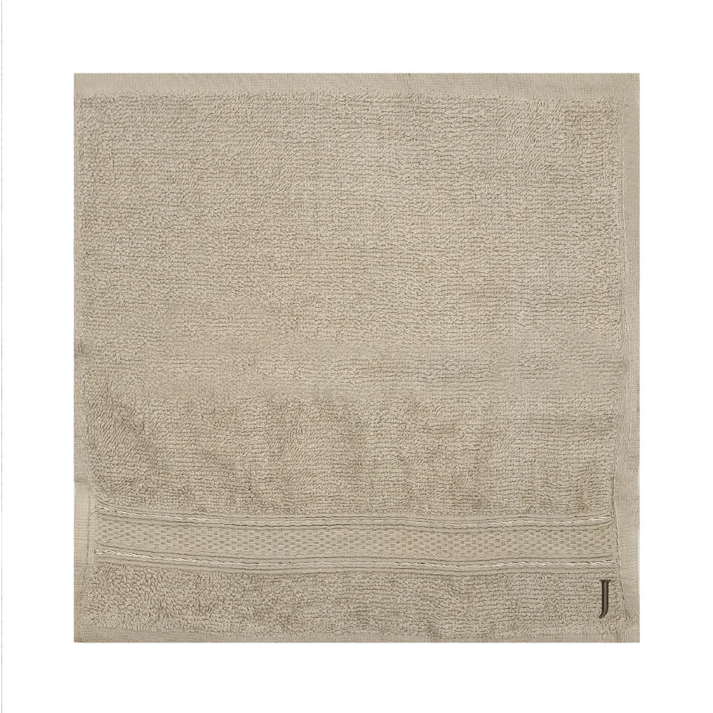 BYFT Daffodil Monogrammed Face Towel Light Grey 30 x 30 Cm
