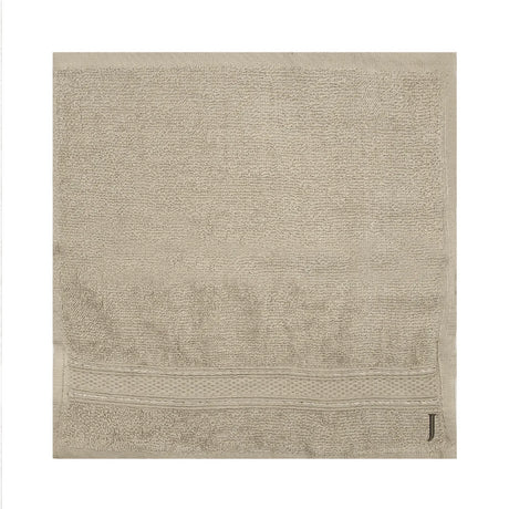 BYFT Daffodil Monogrammed Face Towel Light Grey 30 x 30 Cm