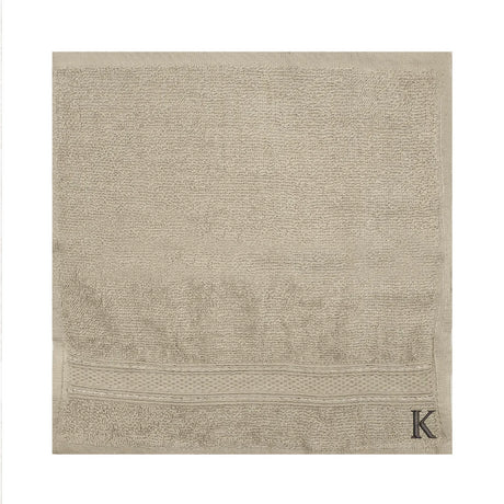 BYFT Daffodil Monogrammed Face Towel Light Grey 30 x 30 Cm